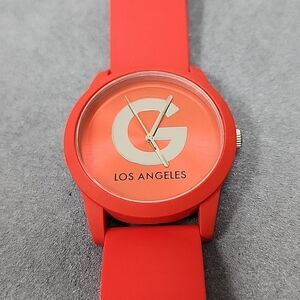 Guess Red Rubber Los Angeles Women's Watch